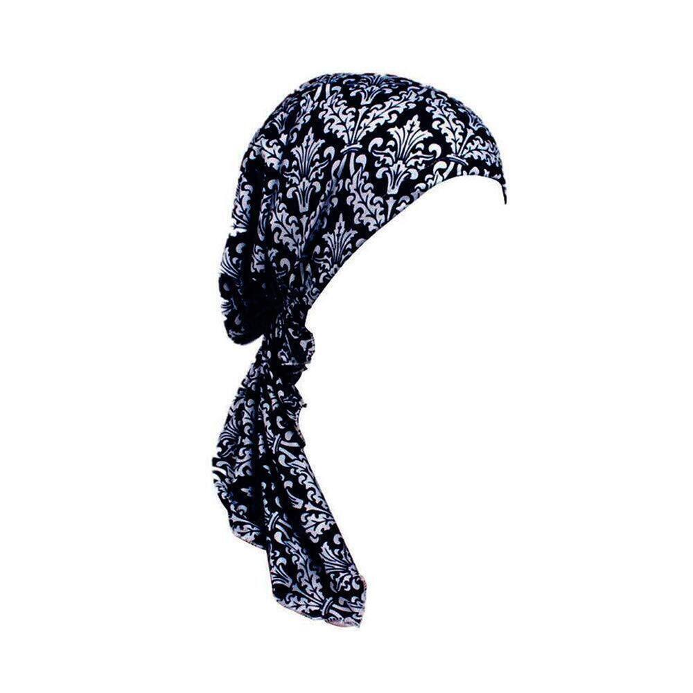 1361 Scarf Lined Pretied Headwrap Beanie Turban Chemo Headwear Bandana Head